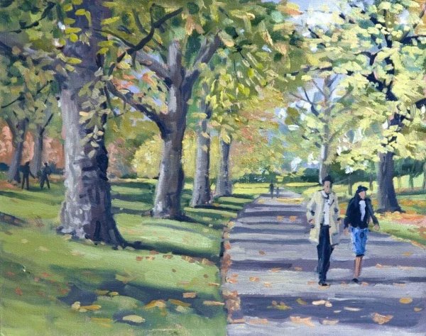 Перспектива аллеи в парке. Живопись Грицай