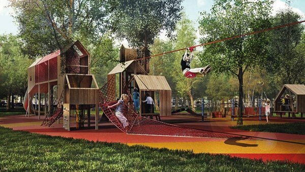 Парк Красногвардейские пруды детская площадка