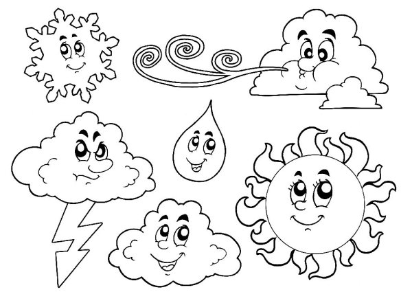 Раскраска погода для детей