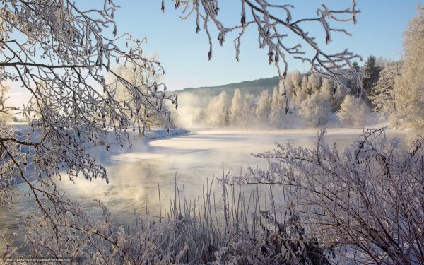 Зима река