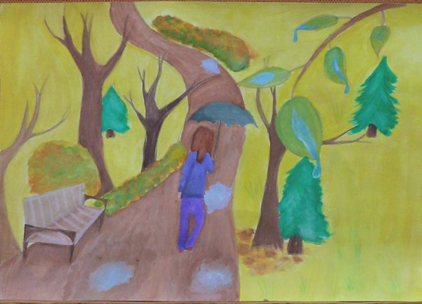 Детские рисунки на тему парки скверы