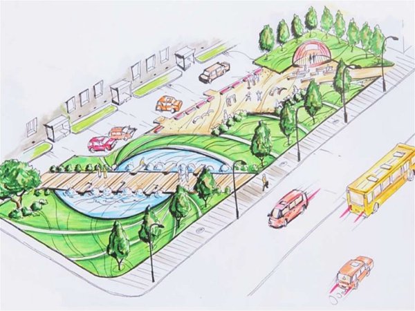 Эскиз сквера