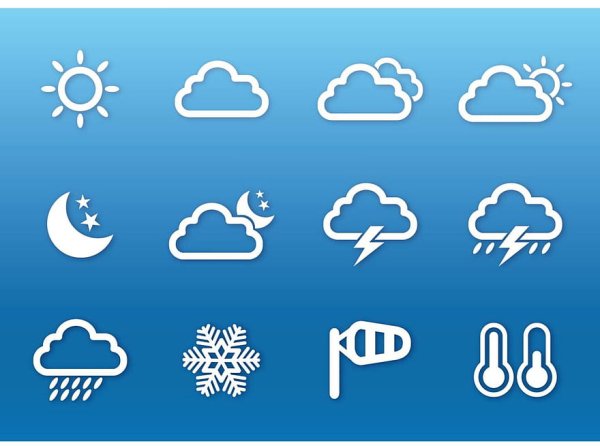 Погодные иконки вектор