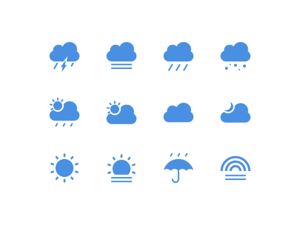 Реалистичные погодные иконки