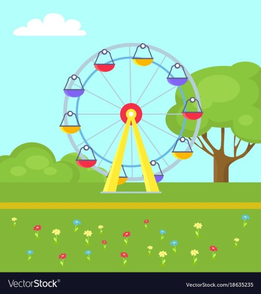 Колесо обозрения рисунок для детей