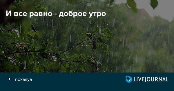 Доброе утро не смотря ни на что