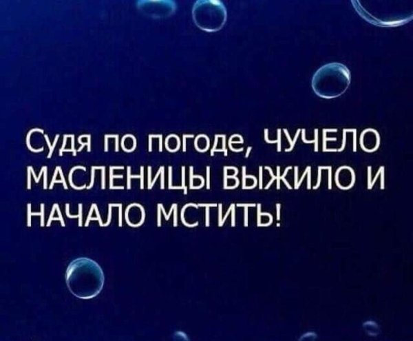 Судя по погоде чучело Масленицы выжило и начало мстить