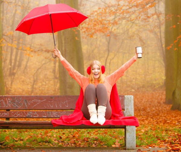 Осенняя фотосессия с зонтом