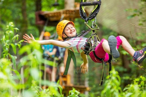 Дети в веревочном парке