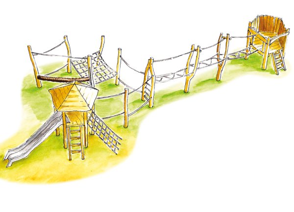 Иллюстрация веревочного парка
