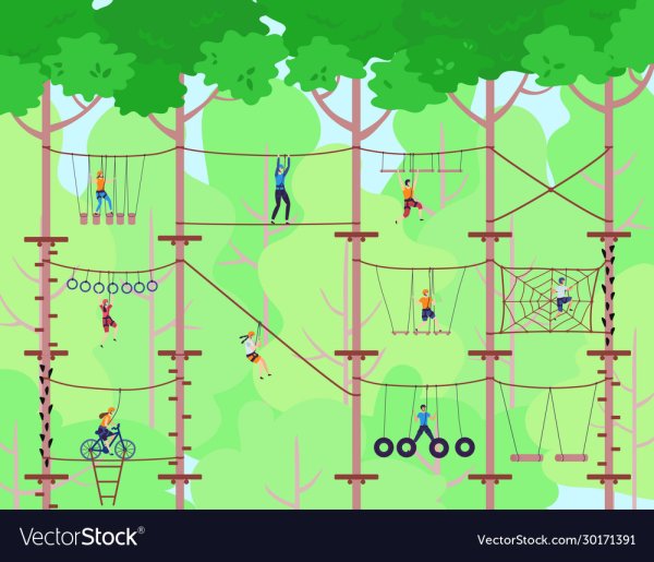 Веревочный парк схема