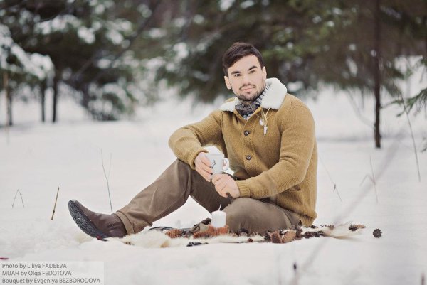Мужская фотосессия зимой