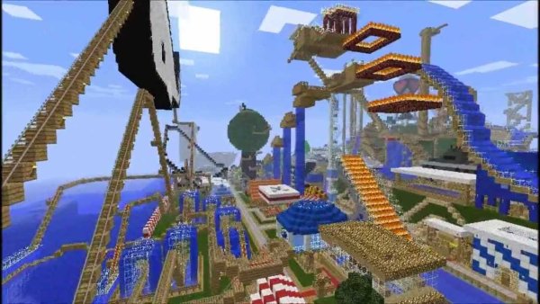 Minecraft карта парк аттракционов 1.16