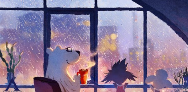 Мультяшное зимнее окно