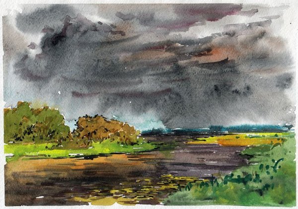 Этюды на состояние акварелью