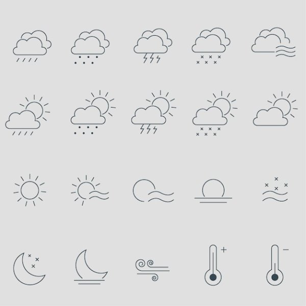 Значки погоды что обозначают