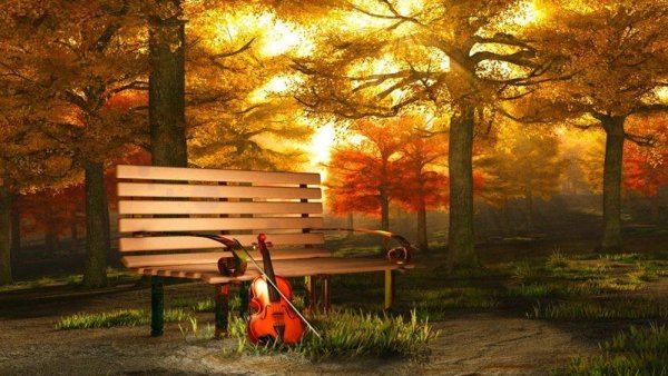 Осень лавочка