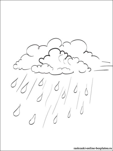 Дождик раскраска для детей