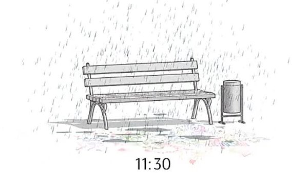 Скамья зарисовка