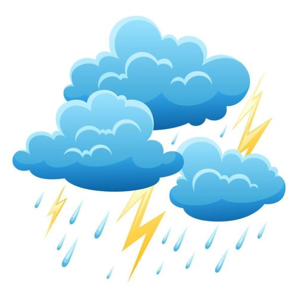 Туча с дождем и молнией