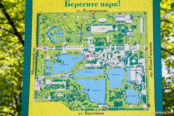 План парка Победы в Санкт-Петербурге