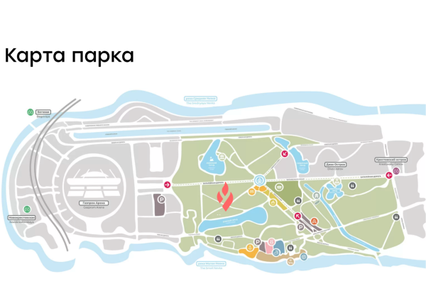 Приморский парк Победы Питера схема