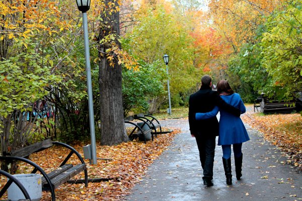 Прогулка в парке осенью