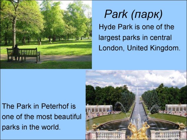 Парки на английском языке