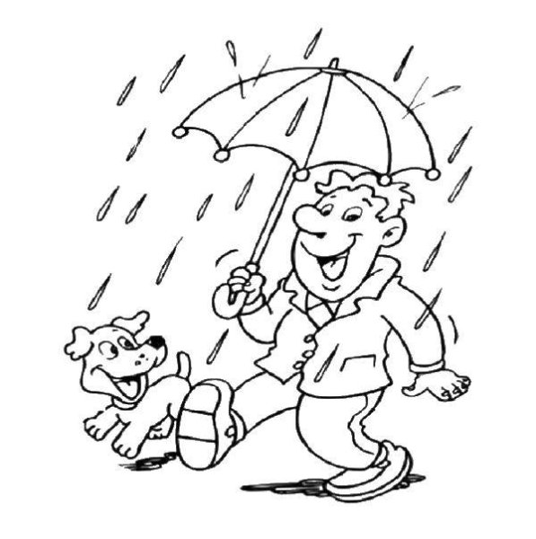 Дождик раскраска для детей