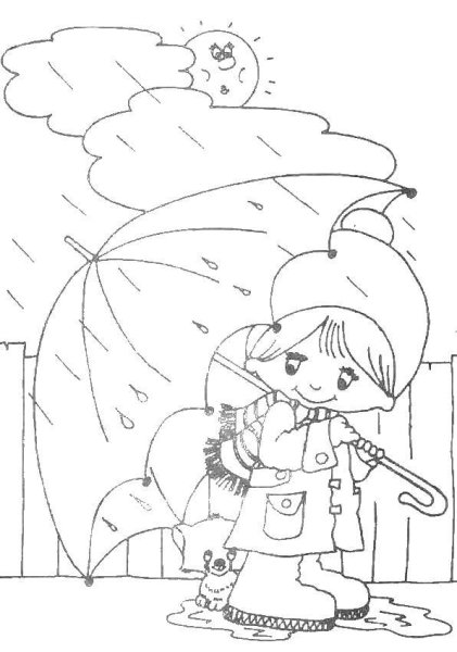 Раскраска летний дождь