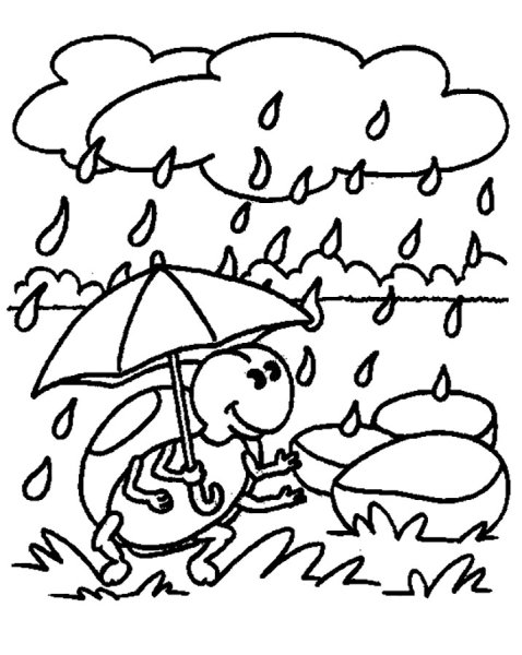 Rainy weather раскраска