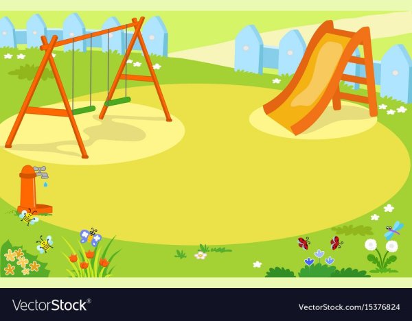 Фон детской площадки мультяшный