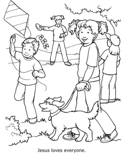 Прогулка раскраска для детей