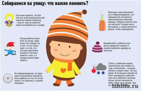 Памятка как одевать ребенка зимой