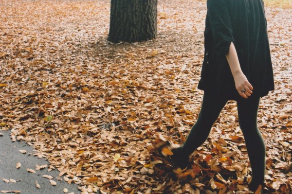 Девушка с каре и осень