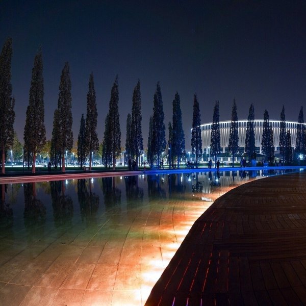 Стадион Краснодар парк ночью