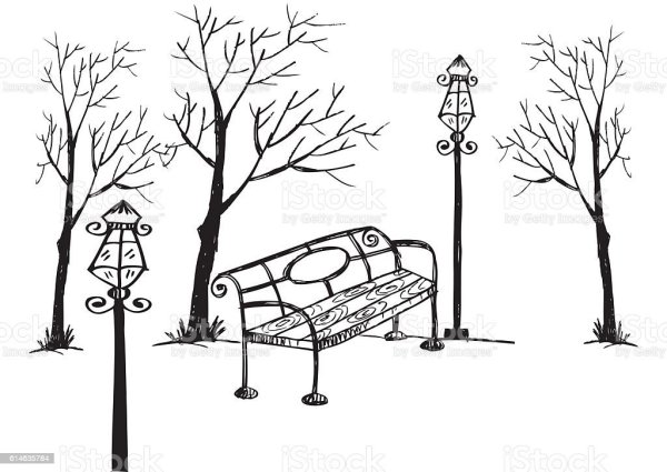 Нарисовать парк карандашом