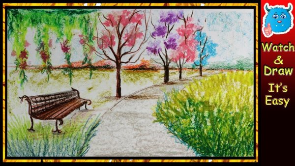 Рисование весеннего парка