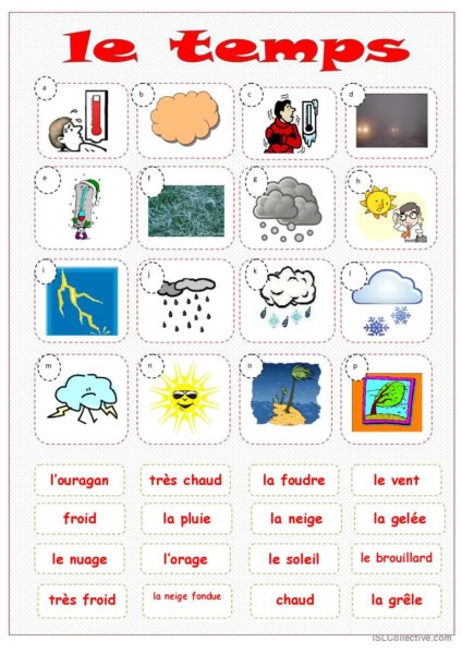 Задания по теме le Temps