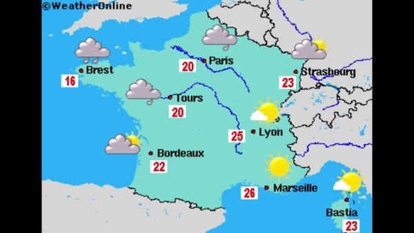 Карта погоды на французском