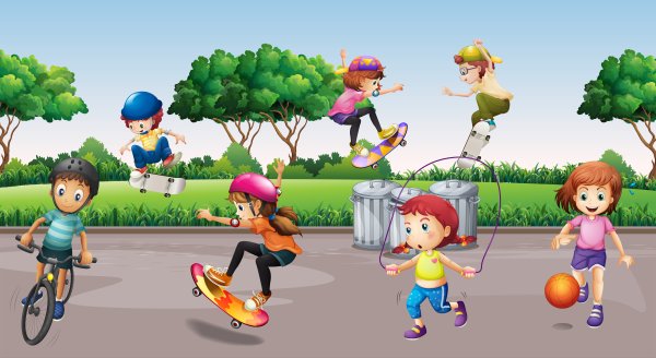 Игры летом на улице для детей иллюстрации