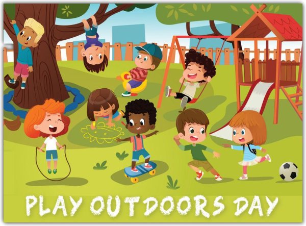 Счастливый ребенок на детской площадке рисунок