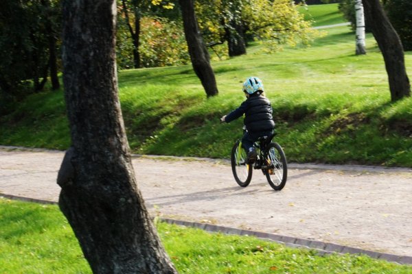Велосипедист в парке