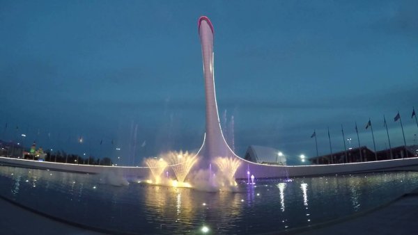 Олимпийская деревня Сочи фонтаны