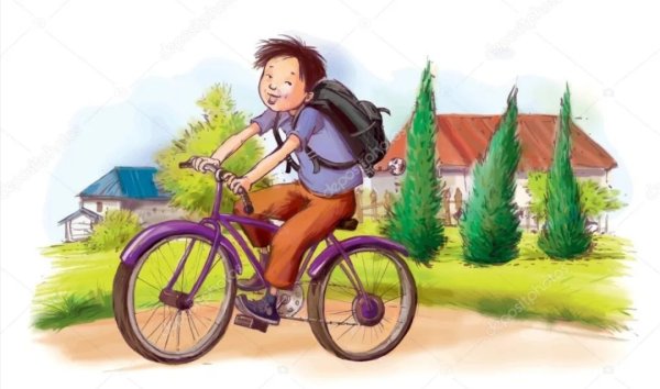 Мальчик на велосипеде иллюстрация