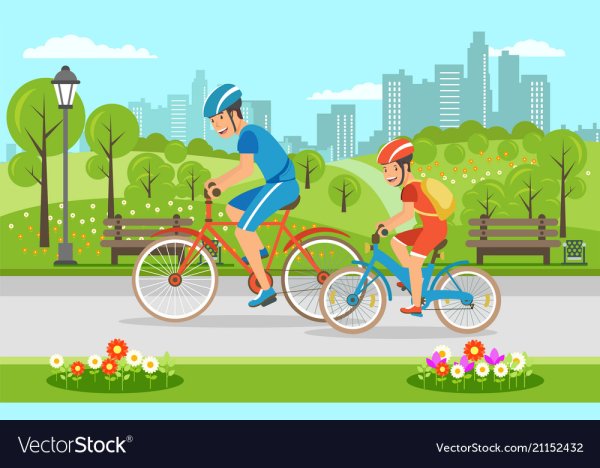 Иллюстрации катания на велосипеде