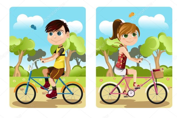 Мальчик с девочкой на велосипеде