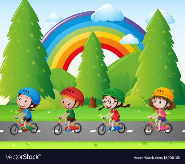 Цветные картинки катание на велосипеде играми для детей