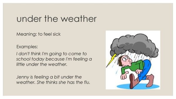 Be under the weather идиома
