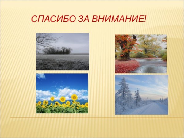 Спасибо за внимание времена года
